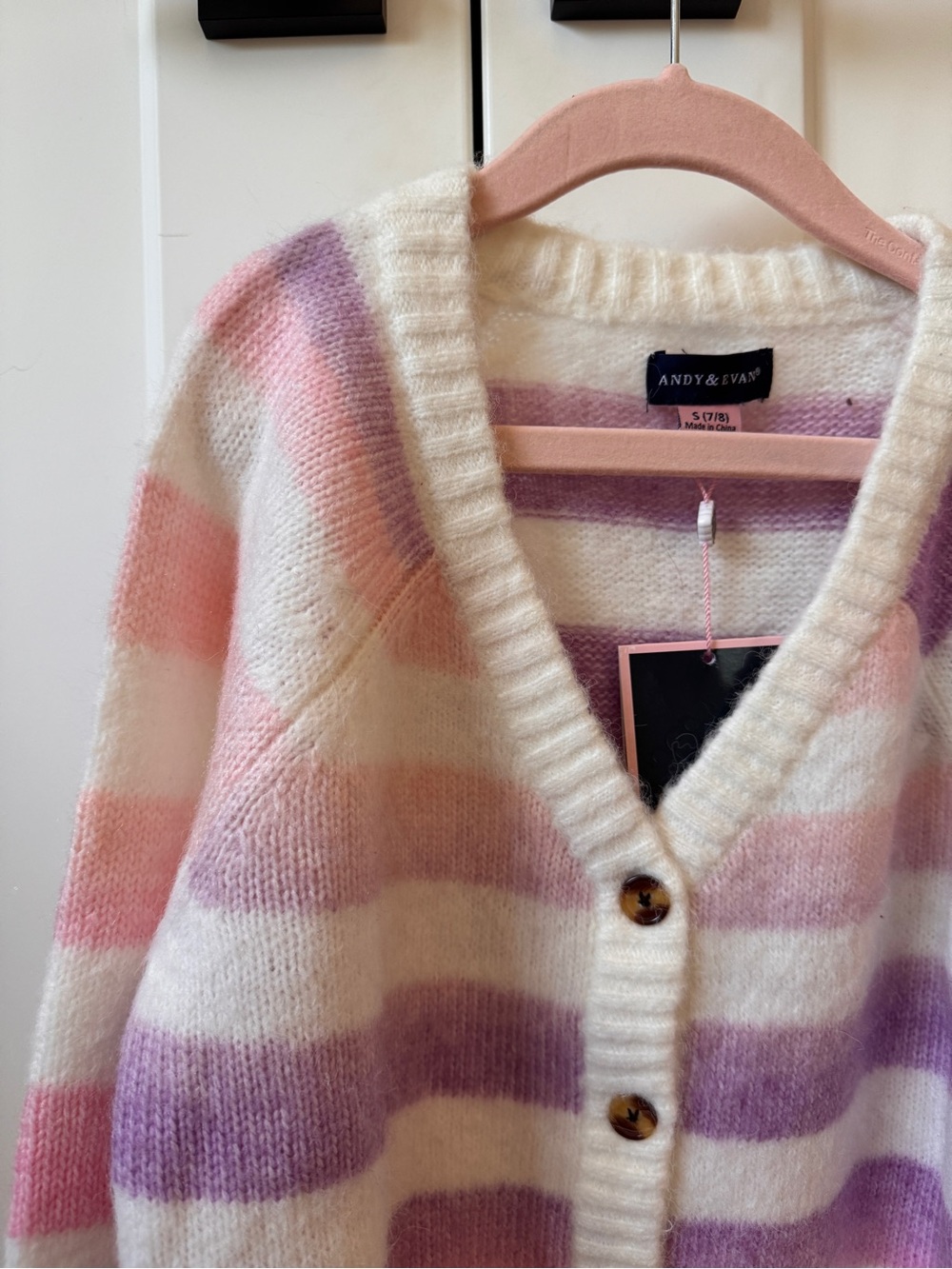 Andy & Evan Striped V-Neck Cardigan